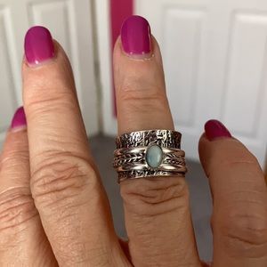 NEW LARIMAR 925 Silver Spinner Ring, Size  6.5